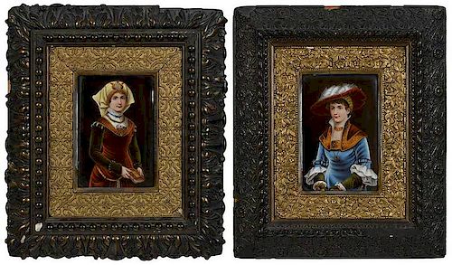 Two Finely Painted Porcelain Plaques