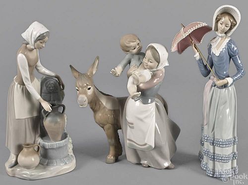 Three Lladro porcelain figures, tallest - 12 1/2''