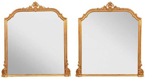 Pair of French Victorian Carved and Gilt Mirrors