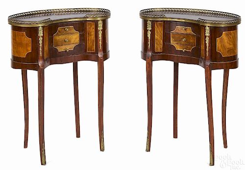 Pair of French ormolu mounted stands, 20th c., 28