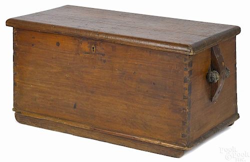 Pine sea chest, 19th c., the underside of the lid