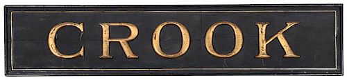 Vintage Painted and Gilt Sign "Crook"