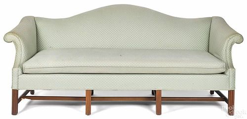 Chippendale style mahogany sofa, 34'' h., 81'' w.