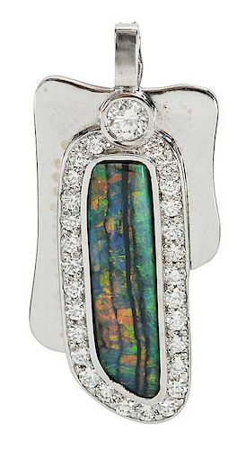 18kt. Opal and Diamond Pendant