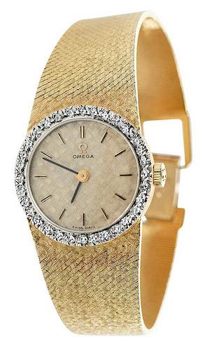 Omega 14kt. Diamond Watch
