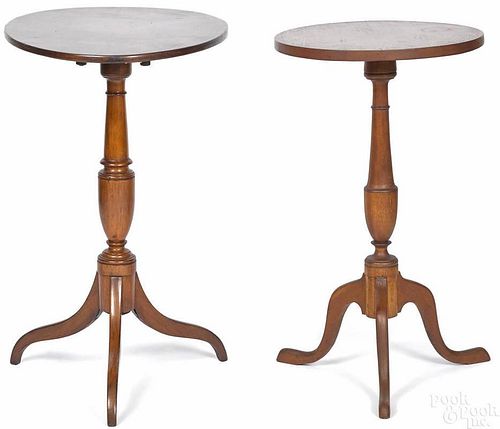 Two cherry candlestands, early 19th c., 29'' h., 2