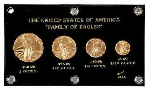 1986 Four Coin American Gold Eagle Set