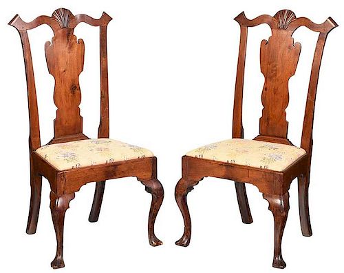Pair Philadelphia Chippendale Side Chairs