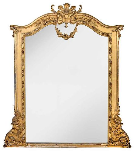 Large Neoclassical Gilt and Carved Pier Mirror