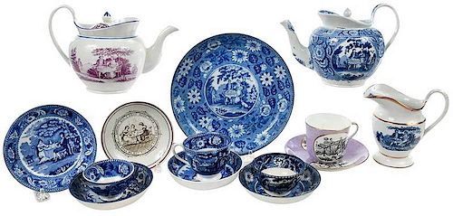 14 Pieces Tea Party Transfer Decorated Ceramics