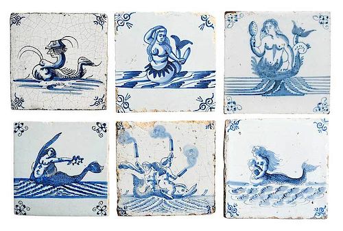 23 Mythological Delftware Tiles