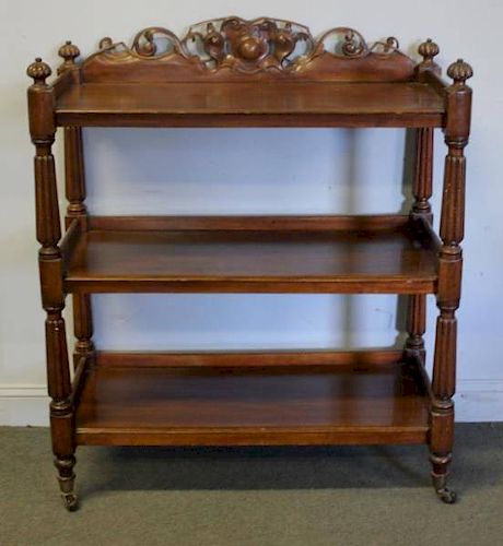 Victorian Mahogany Etagere With Fluted