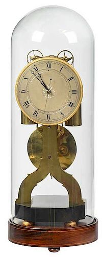 Rare Weight Driven French Brass Skeleton Clock