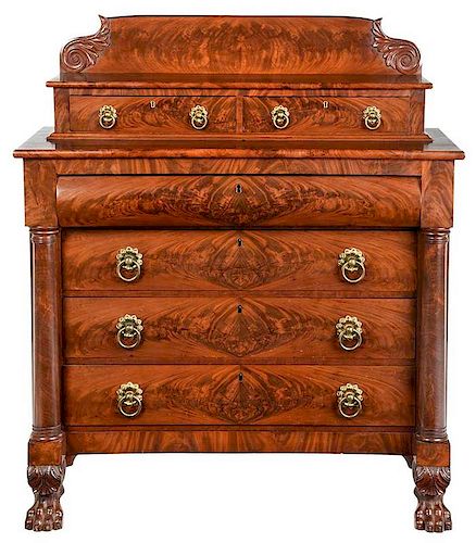 Classical Carved and Figured Chest of Drawers