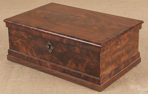 English mahogany lock box, 19th c., 7 1/4'' h., 19