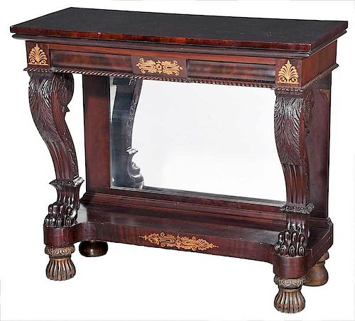 Fine Classical Mahogany and Stenciled Pier Table