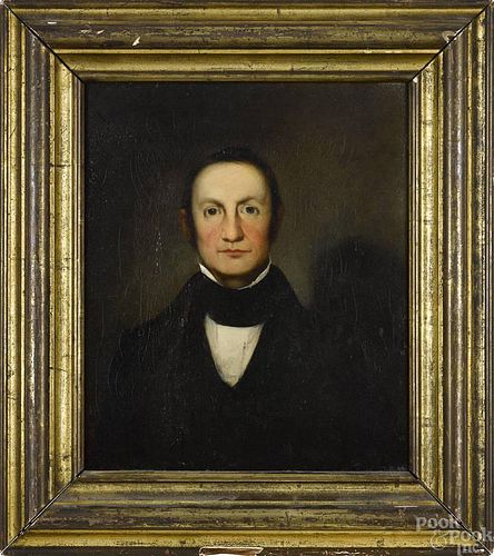American oil on canvas portrait of a gentleman, c