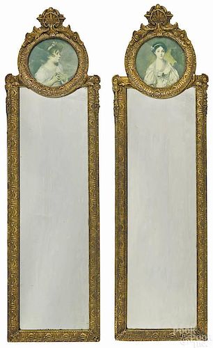 Pair of French gilt mirrors, early 20th c., the c