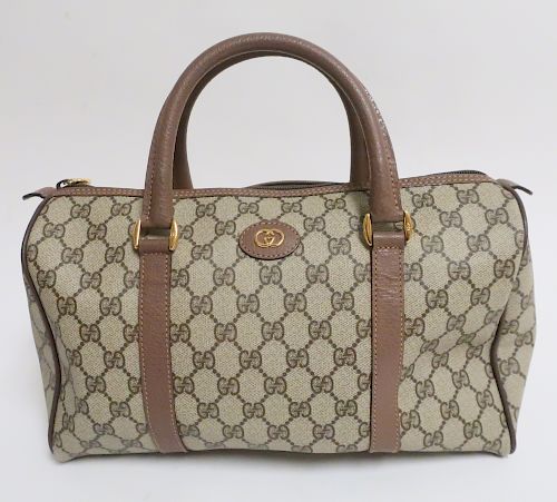 Vintage Gucci Signature Boston Handbag