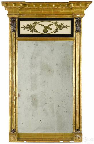 Federal giltwood mirror, ca. 1820, 43'' x 21 3/4''.