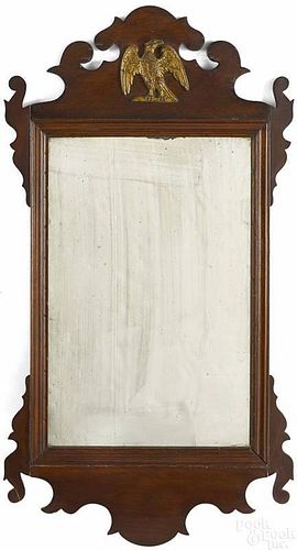 Chippendale mahogany mirror, ca. 1800, 31'' h.