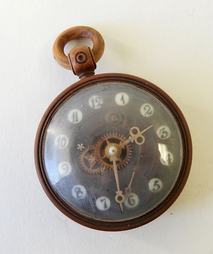 Boxwood & Bone Cylinder Watch, c 1850