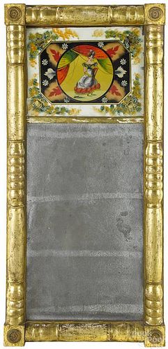 Sheraton giltwood mirror, ca. 1825, 36 1/2'' x 17''