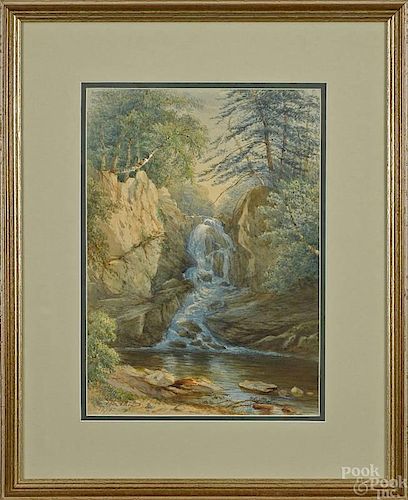 Watercolor landscape, ca. 1900, signed Howell Wi