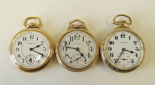 3 Pocket Watches - Hamilton, Rockford, Illinois