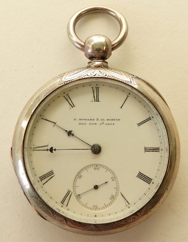 E. Howard & Co Coin Silver Pocket Watch