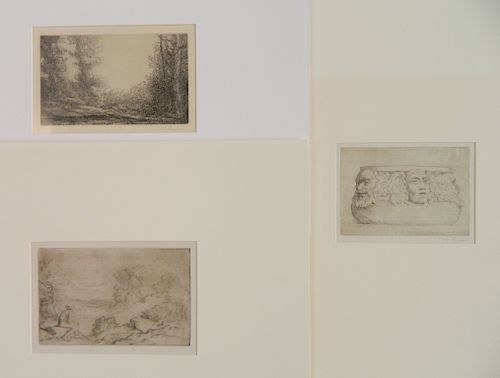 3 Alphonse Legros etchings