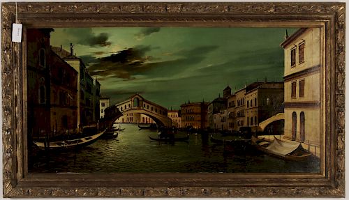 G. Trani, 20th C., "Venice, Bridge over the Canal"