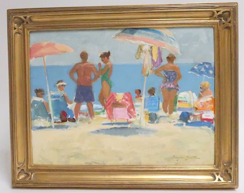 Douglas R Smith, Am. b. 1953 "Beach Party" O/B