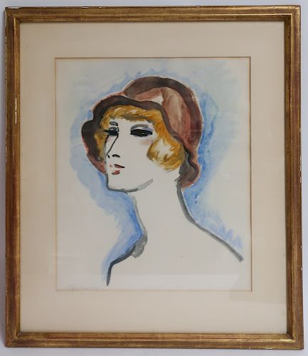 K. Van Dongen, Tete de femme au Chapeau, 1925-30