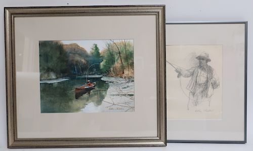 Arthur Shilstone, Fly Fishing, 2 works on paper