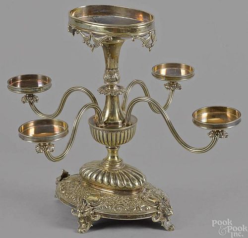 Mappin Brothers silver plated epergne, 12'' h.