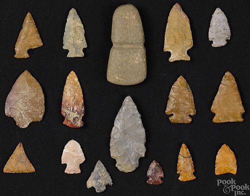 Large collection of Native American stone points