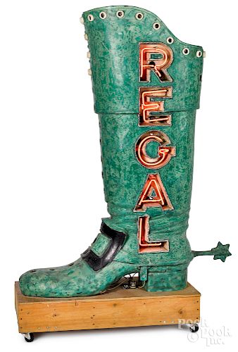 Regal figural boot neon trade sign