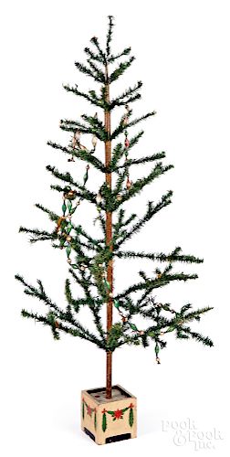 German feather Christmas tree with glass garland