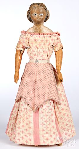 Early wood shoulder head doll