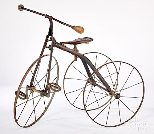 Early child's steel tricycle, ca. 1900