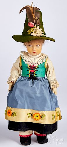 Lenci child felt doll in an ethnic costume