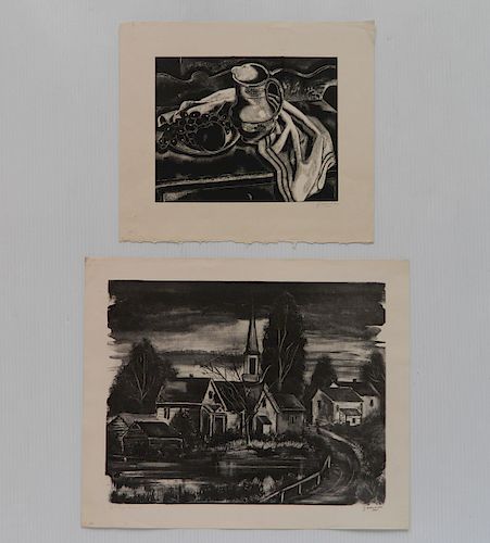 Emil Ganso 1 lithograph and 1 wood engraving
