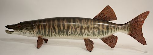 Carved and Painted Muskie Fish, poss. Weiss