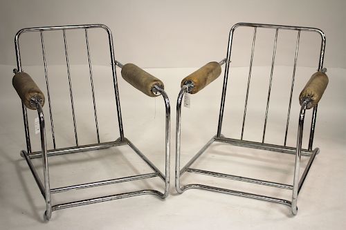 Pair of Art Deco Chrome Armchairs, c.1930 Weber