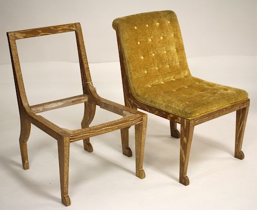Pr Oak Egyptian Chairs, c. 1935, Marc Du Plantier