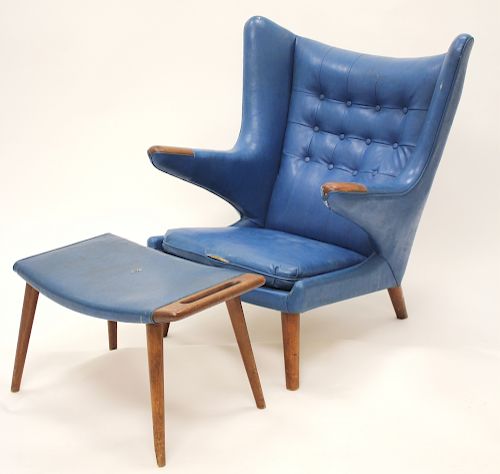 Hans J. Wegner Papa Bear Chair & Ottoman, c.1959