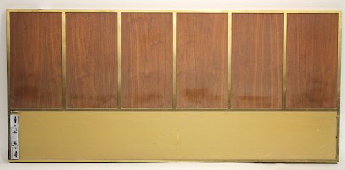 Mid Century Modern Brass Frame & Panel Headboard