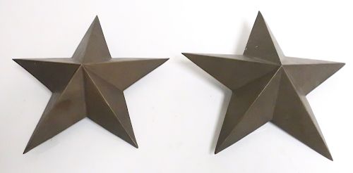 Pair of Star Form Cast Brass Wall Lights