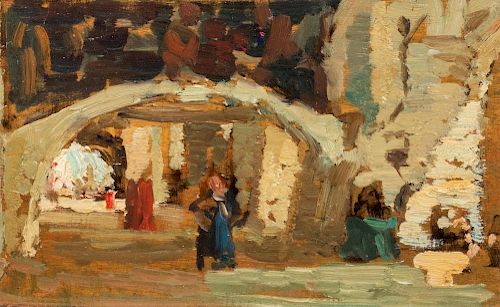 Beppe Ciardi (Venezia 1875-Treviso  1932)  - Portico in Chioggia